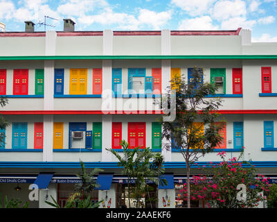 Singapour, 17 MAR 2019 - Close up of Selegie Arts Centre extérieur, un bâtiment historique et architecturale, au centre-ville de Singapour. Banque D'Images