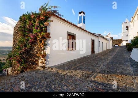 Le village médiéval de Monsaraz est une attraction touristique dans la région de l'Alentejo, Portugal. Des murs de son château, nous pouvons contempler une incroyable panoram Banque D'Images
