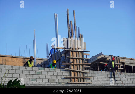 Travailleurs de la construction à Saint-Domingue République dominicaine Banque D'Images