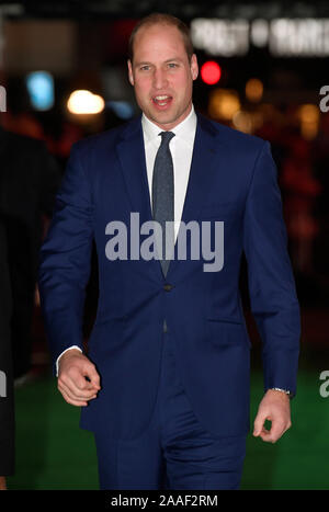 Le duc de Cambridge arrive au cinéma Empire à Leicester Square, Londres, pour assister à la remise des prix de la Défense. Banque D'Images