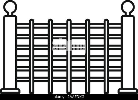 L'icône de clôture en acier. Clôture en acier contour icône vecteur pour la conception web isolé sur fond blanc Illustration de Vecteur