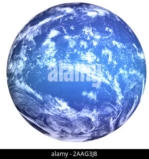 Planète Neptune très détaillés du système solaire avec l'atmosphère blanc isolé. Fiction planète bleue. Éléments de cette image fournie par la NASA. Banque D'Images