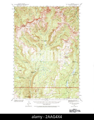 Carte TOPO USGS Montana Mt Mt Wallace 2681741940 Restauration 62500 Banque D'Images