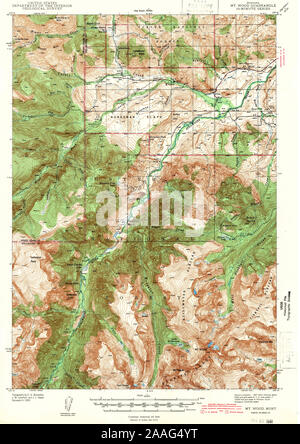 Carte TOPO USGS Montana Mt Mt Bois 2681791939 Restauration 62500 Banque D'Images