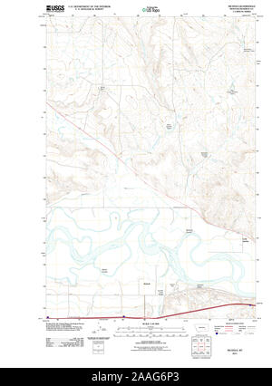 Carte TOPO USGS Montana MT Nichols 20110609 Restauration TM Banque D'Images