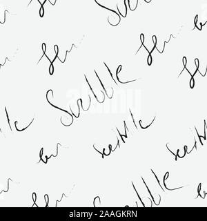 Scribble transparente motif avec uncarefully mots écrits. Motif répétitif. Illustration de Vecteur