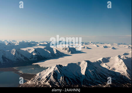 Vue aérienne de Spitzberg, Svalbard, Norvège Îles Banque D'Images