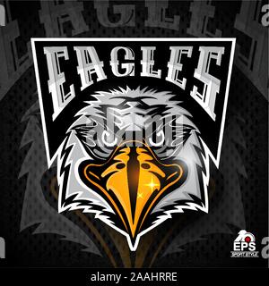 Tête d'oiseau le logo de l'équipe sport eagles Illustration de Vecteur