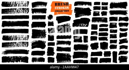 Coups de pinceau. Pinceaux Vector set. Éléments de conception Grunge Illustration de Vecteur