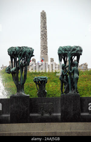 La Norvège, Oslo Vigeland Sculpture,Open Air Museum et parc Banque D'Images