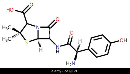 Amoxicilline formule de structure Banque D'Images