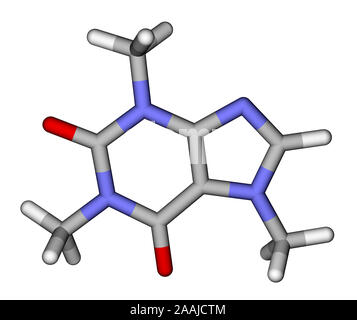 Bâtonnets de caféine le modèle moléculaire Banque D'Images