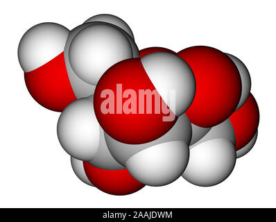 Remplissage de l'espace modèle moléculaire de fructose Banque D'Images