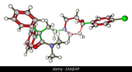 Loperamide, une diarrhée médicament. Structure moléculaire 3D Banque D'Images