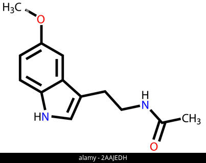 Formule de structure de la mélatonine Banque D'Images