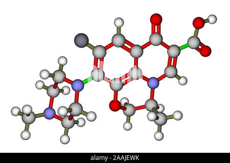 La structure moléculaire d'ofloxacine antibiotique Banque D'Images