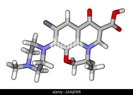 L'ofloxacine antibiotique modèle moléculaire bâtons Banque D'Images