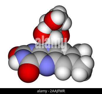 L'espace de riboflavine-modèle moléculaire de remplissage Banque D'Images