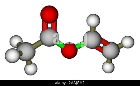 L'acétate de vinyle structure moléculaire 3D Banque D'Images
