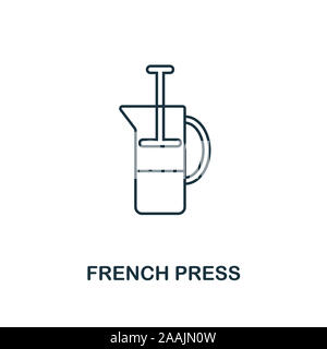 L'icône de la presse française. Fine ligne design symbole de coffe shop icon collection. L'assurance-chômage et de ux. L'icône de la presse française simple créatif pour web et mobile Banque D'Images