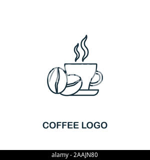 Logo café icône. Fine ligne design symbole de coffe shop icon collection. L'assurance-chômage et de ux. Creative café simple icône logo pour web et mobile Banque D'Images