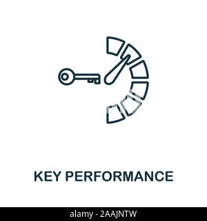 L'icône Contour de rendement clés. Fine ligne de l'élément de service client concept collection d'icônes. L'icône de clé de performance créative pour les applications mobiles et Web Banque D'Images