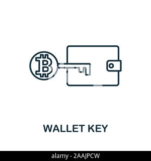 L'icône Contour clé porte-monnaie. Fine ligne de l'élément de la technologie concept fintech icônes collection. L'icône de clé Portefeuille créatif pour les applications mobiles et l'utilisation du web Banque D'Images