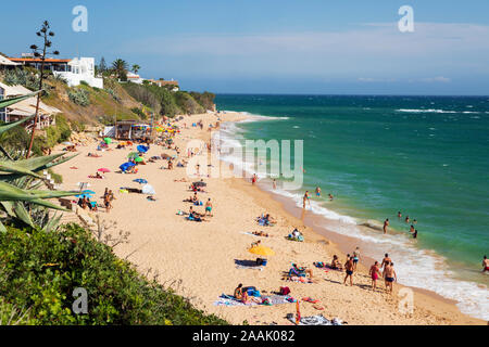 Vue sur la plage sous le soleil d'après-midi d'été, Los Caños de Meca, Costa de la Luz, province de Cadiz, Andalousie, Espagne, Europe Banque D'Images