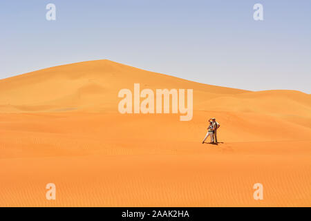 Erg Chigaga dunes de sable, désert du Sahara. Maroc Banque D'Images