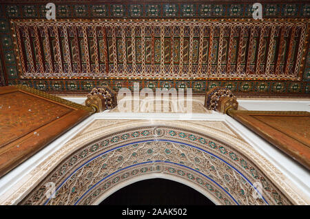 Le Bahia Palace a été construit à la fin du XIXe siècle. Marrakech, Maroc Banque D'Images