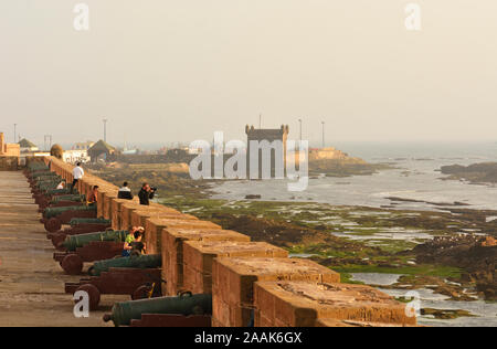 Skala de la ville, bastion de la mer Site du patrimoine mondial de l'Unesco. Essaouira, Maroc Banque D'Images