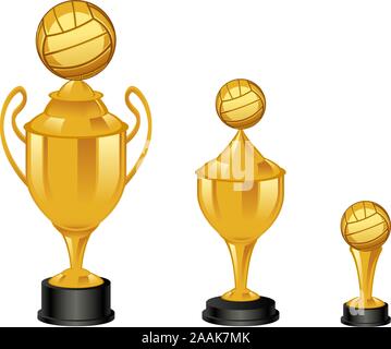 Trophées d'or de volley-ball Illustration de Vecteur