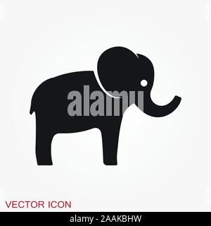 L'icône de l'éléphant, le vecteur ligne logo illustration art Illustration de Vecteur