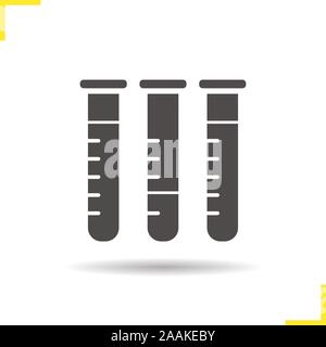 L'icône de tubes à essai. Silhouette d'ombre symbole. Vector illustration isolé Illustration de Vecteur