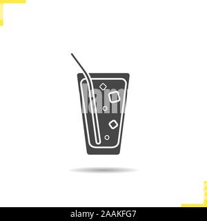 L'icône de la limonade. Ombre silhouette gin symbole. Cocktail Long Island. Vector illustration isolé Illustration de Vecteur