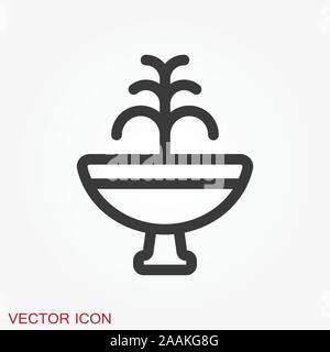 Icône Fontaine Fontaine d'illustration vectorielle, avec de l'eau splash Illustration de Vecteur