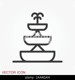 Icône Fontaine Fontaine d'illustration vectorielle, avec de l'eau splash Illustration de Vecteur