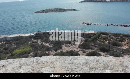 Vue sur la mer de ​​Ibiza à partir de ci-dessus, dans les îles Baléares en Espagne Banque D'Images