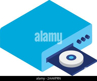 Lecteur de disque compact icône isolé Illustration de Vecteur