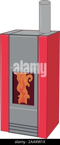 Granulés de bois cuisinière isolé sur fond blanc Illustration de Vecteur