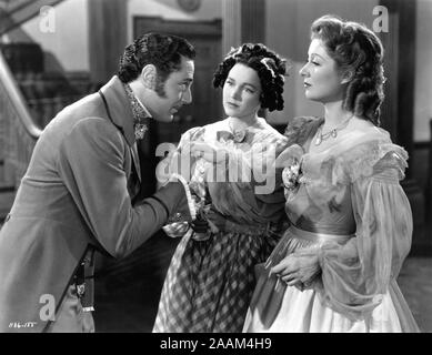 EDWARD ASHLEY comme M. Wickham, Maureen O'SULLIVAN comme Jane Bennett et Greer Garson que Elizabeth Bennet dans ORGUEIL ET PRÉJUGÉS 1940 réalisateur Robert Z. Leonard roman Jane Austen scénario Aldous Huxley et Jane Murfin Metro Goldwyn Mayer Banque D'Images