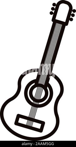 Instrument de musique guitare icône style de remplissage Illustration de Vecteur