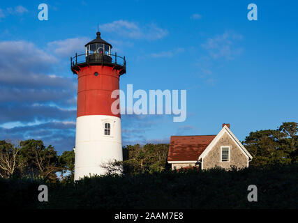 Nauset Lighthouse, Cape Cod National Seashore, Eastham, Cape Cod, Massachusetts, États-Unis. Banque D'Images