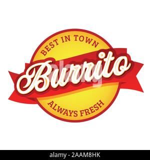 Vintage Burrito sign lettrage label Illustration de Vecteur