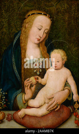 "La Vierge et l'enfant avec une grenade' (autour de 1510/12) par Hans Holbein l'ancien (1465-1524). Le Kunsthistorisches Museum de Vienne. Banque D'Images