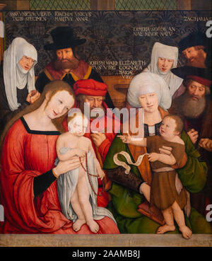 "La Sainte Famille" (autour de 1520) par Bernhard Strigel (1460-1528). Banque D'Images