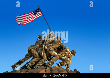 Marine Corps War Memorial, aussi le Mémorial Iwo Jima, Arlington Ridge Park, Arlington, Virginia, USA Banque D'Images