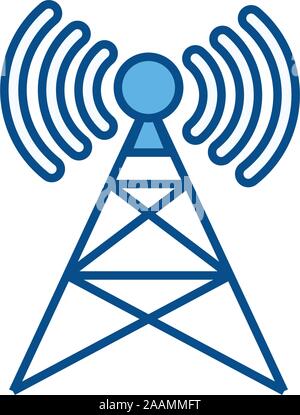 Ligne internet de transmission de l'antenne et le style de remplissage illustration Illustration de Vecteur