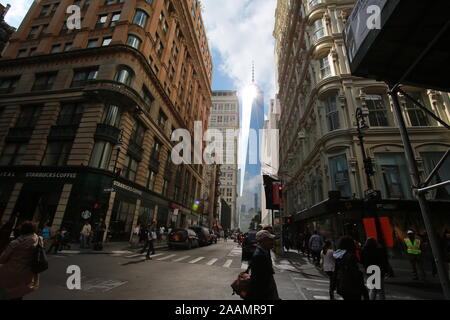 One World Trade Center à New York le 13 octobre 2016. One World Trade Center est le bâtiment principal de l'reconstruit World Trade Centre Banque D'Images