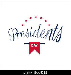 Heureux Jour Présidents Présidents texte lettrage de jour en USA vector illustration graphic design. Nous Président célébration des tracés à main levée calligraphique Illustration de Vecteur